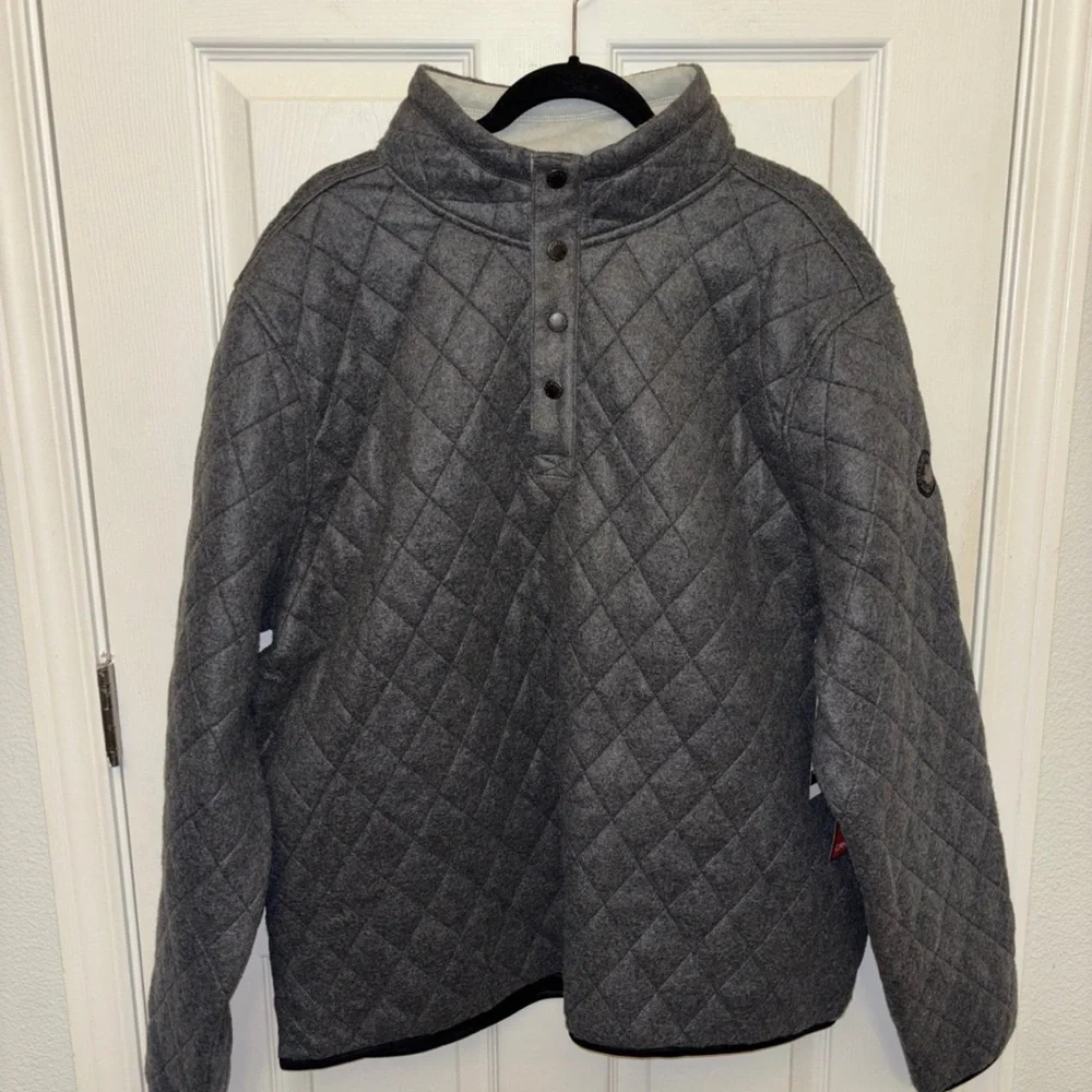 NWT Canada Weather Gear Men's Quilted Snap Placket 1/4 Zip - XLL